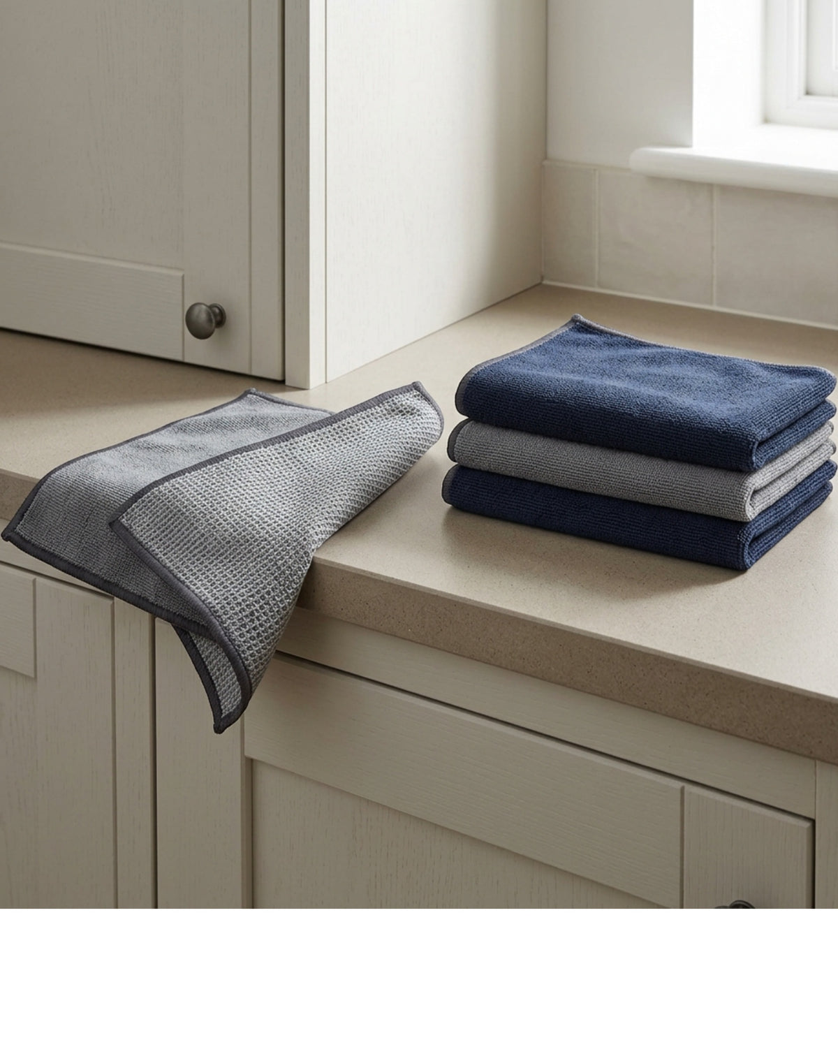 Cresi Dual-Texture Cleaning Cloths 28 x 28 cm Four Pack - Lifestyle view