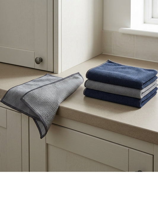 Cresi Dual-Texture Cleaning Cloths 28 x 28 cm Four Pack - Lifestyle view
