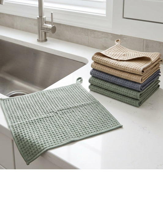 Cresi Waffle Microfiber Cleaning Cloths 30 x 30 cm Six Pack - Lifestyle view