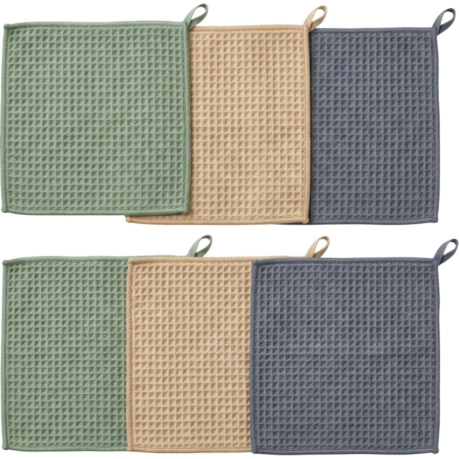 Cresi Waffle Microfiber Cleaning Cloths 30 x 30 cm Six Pack